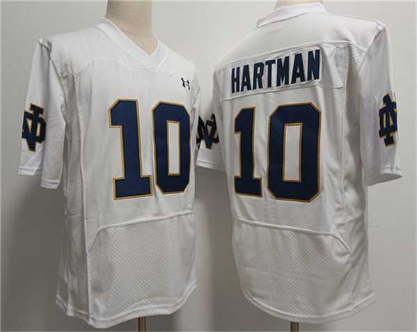 Mens USC Trojans #10 Sam Hartman White With Name Stitched Jersey->->NCAA Jersey